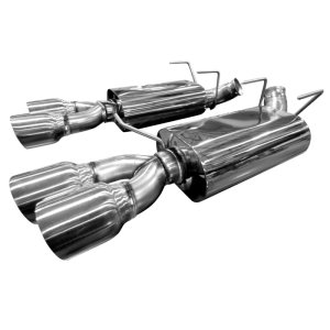 Ford Mustang Performance Exhaust - Kooks Headers - Axle Back with Oval Race Mufflers and Slash Cut Quad Tips - Polished Stainless - `13-`14
